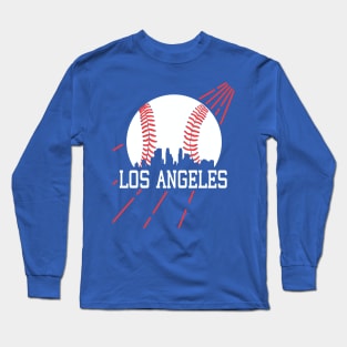 Vintage Los Angeles LA Skyline Baseball Sunshine For Gameday Long Sleeve T-Shirt